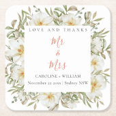 Boho Floral Wedding Kartonnen Onderzetters (Voorkant)