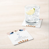 Boho Floral Wedding Kartonnen Onderzetters (Insitu)