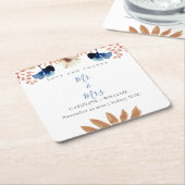 Boho Floral Wedding Kartonnen Onderzetters (Schuin)