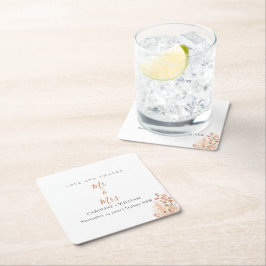 Boho Floral Wedding Kartonnen Onderzetters