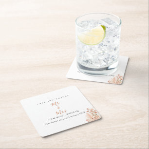 Boho Floral Wedding Kartonnen Onderzetters