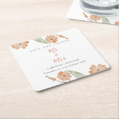 Boho Floral Wedding Kartonnen Onderzetters (Schuin)