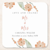 Boho Floral Wedding Kartonnen Onderzetters (Voorkant)