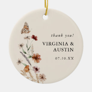 Boho Floral Wedding Keramisch Ornament