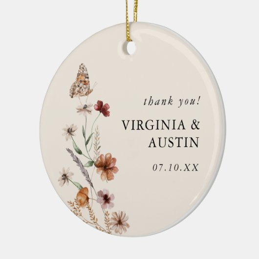Boho Floral Wedding Keramisch Ornament (Links)