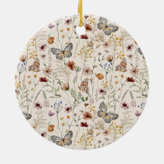 Boho Floral Wedding Keramisch Ornament (Achterkant)