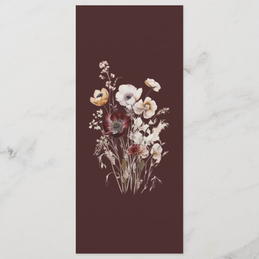 Boho Floral Wedding Menu (Achterkant)