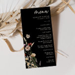 Boho Floral Wedding Menu<br><div class="desc">Dit stijlvolle en elegante trouwmenu bevat prachtige handbeschilderde waterverf wildbloemen die zijn gerangschikt als een mooie bouquet die perfect is voor lente-,  zomer- of valbruiloften. Vind overeenkomende objecten in het Moody Black Boho Wildflower Wedding Collectie.</div>