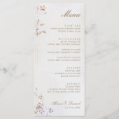 Boho Floral Wedding Menu Kaart (Voorkant)