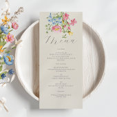 Boho Floral Wedding Menu Kaart