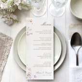 Boho Floral Wedding Menu Kaart