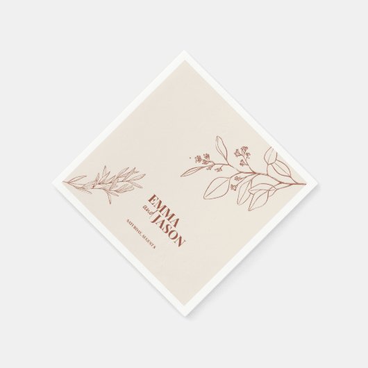 Boho Floral Wedding Napkins Servet (Hoek)