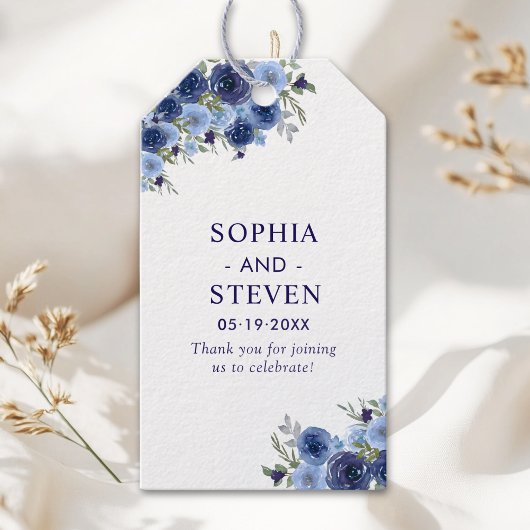 Boho Floral Wedding – Navy Blue Flowers Cadeaulabel