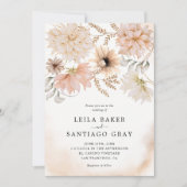 Boho Floral Wedding Photo Uitnodiging (Voorkant)