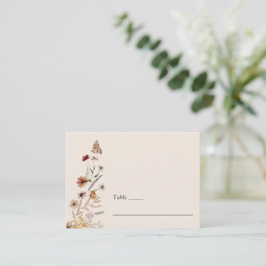 Boho Floral Wedding Plaatskaartje (Staand voorkant)