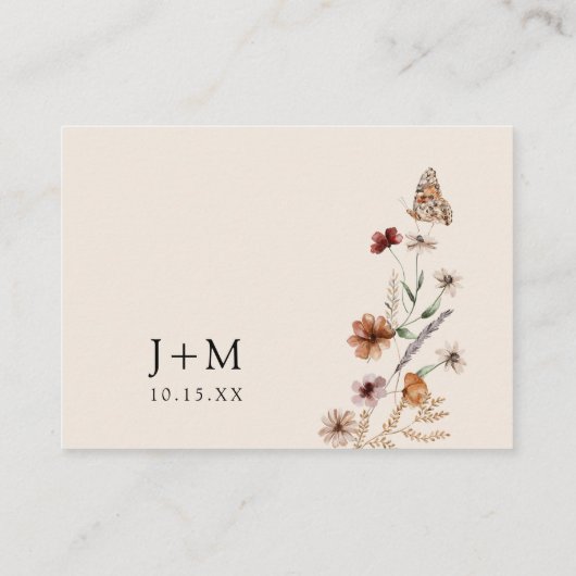 Boho Floral Wedding Plaatskaartje (Achterkant)