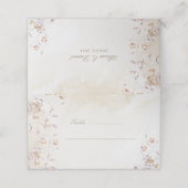 Boho Floral Wedding Place Card Plaatskaartje (Buitenkant ongevouwen)