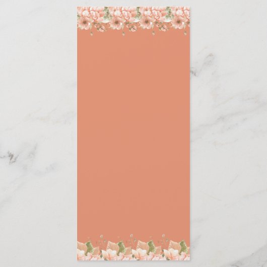 Boho Floral Wedding Programmakaart (Achterkant)