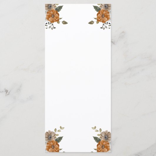 Boho Floral Wedding Programmakaart (Achterkant)