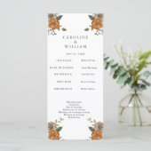 Boho Floral Wedding Programmakaart (Staand voorkant)