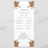 Boho Floral Wedding Programmakaart (Voorkant)