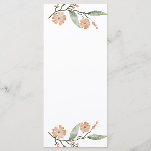 Boho Floral Wedding Programmakaart (Achterkant)