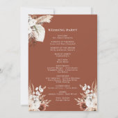 Boho Floral Wedding Programme Kaart (Achterkant)