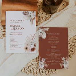 Boho Floral Wedding Programme Kaart