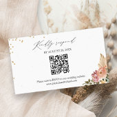Boho Floral Wedding QR Online RSVP-kaart Informatiekaartje