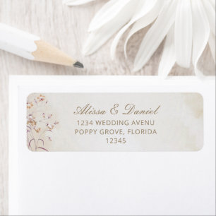 Boho Floral Wedding Return Label