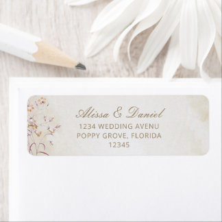Boho Floral Wedding Return Label