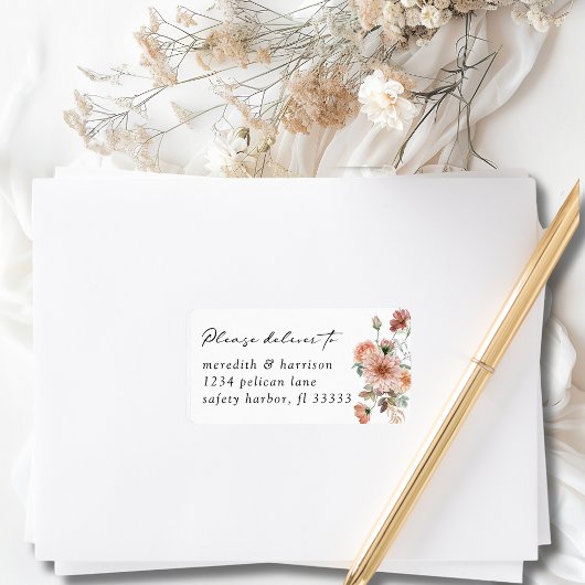 Boho Floral Wedding RSVP Envelop Etiket