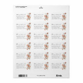Boho Floral Wedding RSVP Envelop Etiket (Full Sheet)