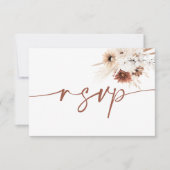 Boho Floral Wedding RSVP Kaart met QR-code Notitiekaartje (Voorkant)