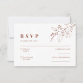 Boho Floral Wedding RSVP Kaart Notitiekaartje (Voorkant)