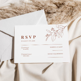 Boho Floral Wedding RSVP Kaart Notitiekaartje