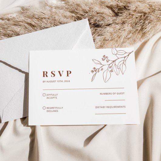Boho Floral Wedding RSVP Kaart Notitiekaartje