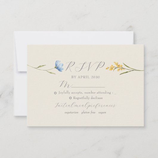 Boho Floral Wedding RSVP Kaartje (Voorkant)