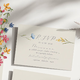 Boho Floral Wedding RSVP Kaartje