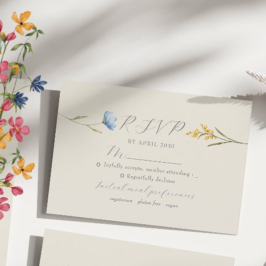 Boho Floral Wedding RSVP Kaartje
