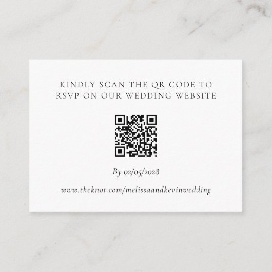 Boho Floral Wedding RSVP QR Code Response Kaart (Achterkant)