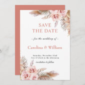 Boho Floral Wedding Save The Date (Voorkant / Achterkant)