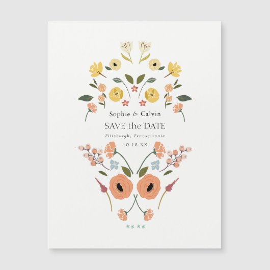 Boho Floral Wedding Save the Date (Voorkant)