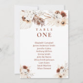 Boho Floral Wedding Seating Charts Card Kaart (Voorkant)