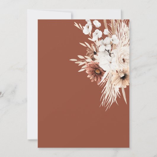 Boho Floral Wedding Seating Charts Card Kaart (Achterkant)