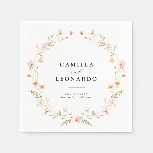 Boho Floral Wedding Servet (Voorkant)