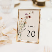 Boho Floral Wedding Table Number