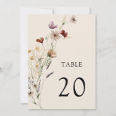 Boho Floral Wedding Table Number (Voorkant)