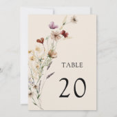 Boho Floral Wedding Table Number (Achterkant)