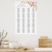 Boho Floral Wedding table Plan-zitplaats Poster (Keuken)